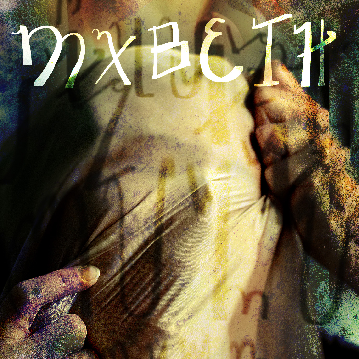 Abstract graphic with hands and letters MXBETH